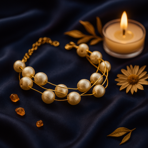Off-White Pearl Charm Bracelet