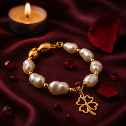 White Pearl Lucky Bracelet