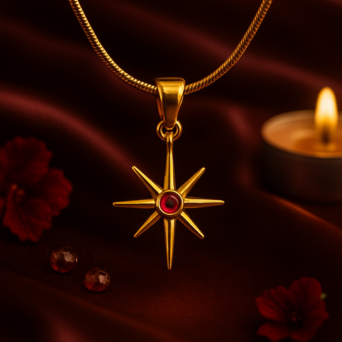 North Star Pendant (Rani Pink)