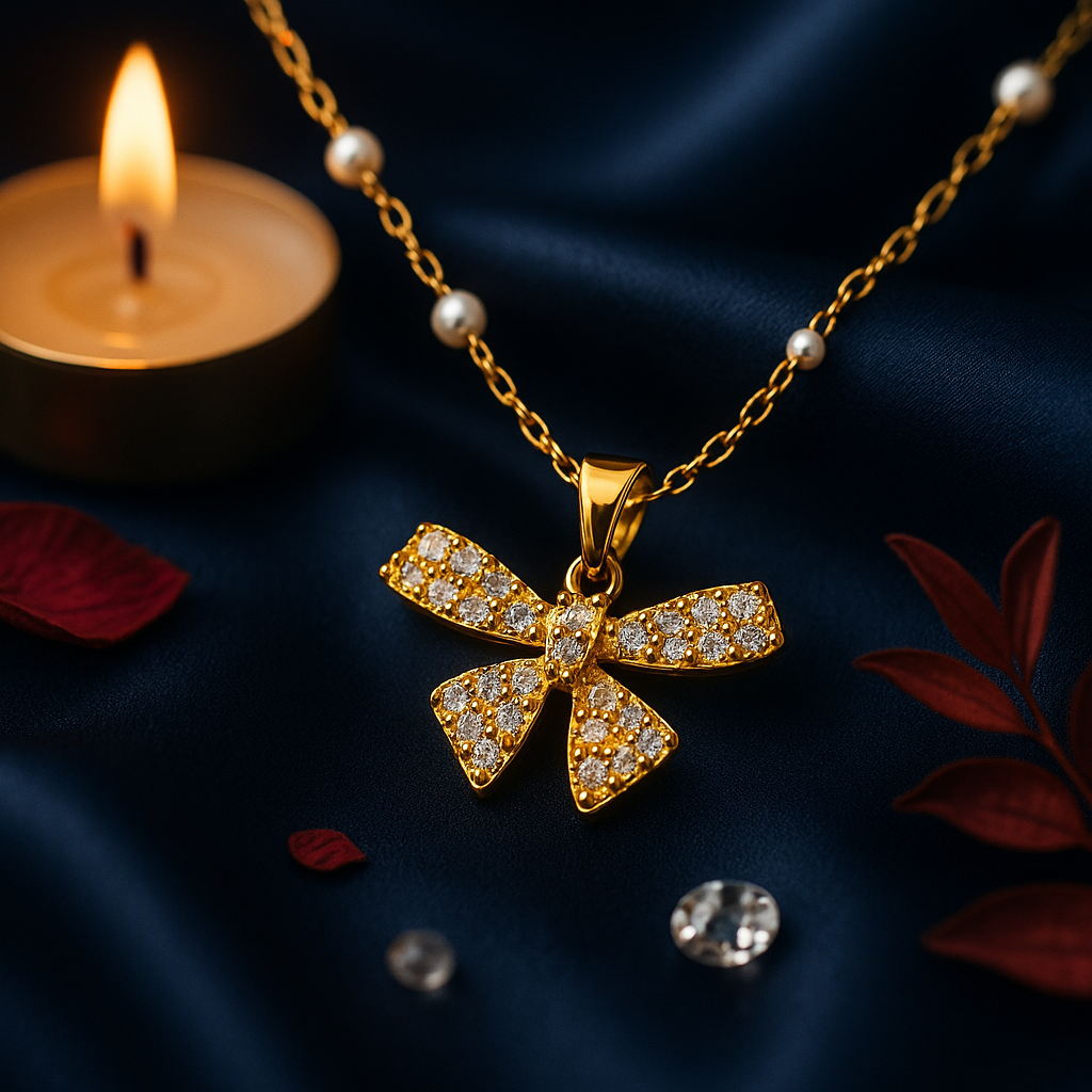 Twinkle Knot Diamond Necklace