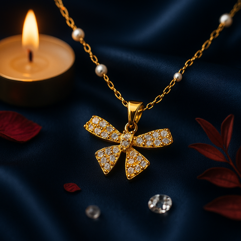Twinkle Knot Diamond Necklace