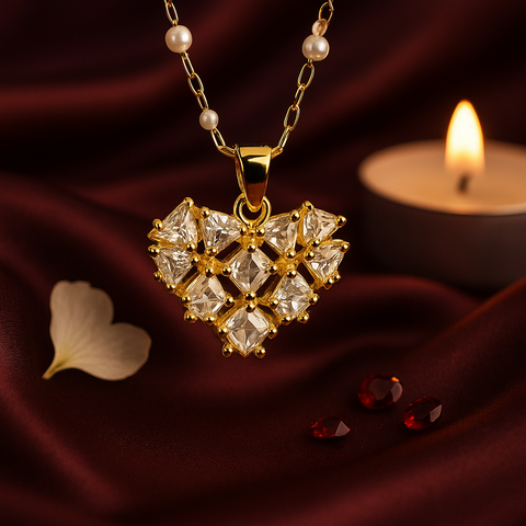 Diamond Cut Heart Pendant