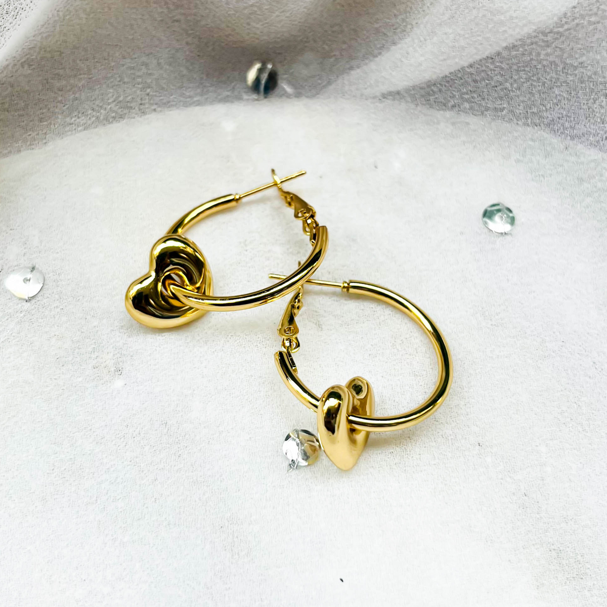 Heart Hoop Earrings