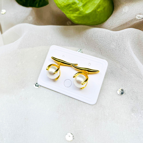 Pearl Drop Stud Earrings