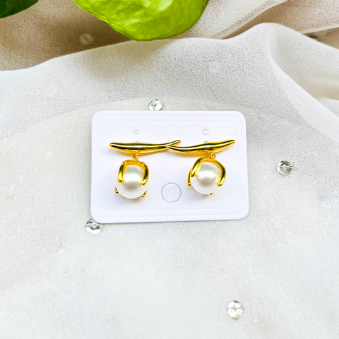 Pearl Drop Stud Earrings