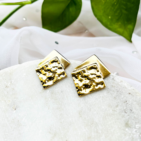 Textured Square Stud Earrings