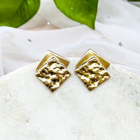 Textured Square Stud Earrings