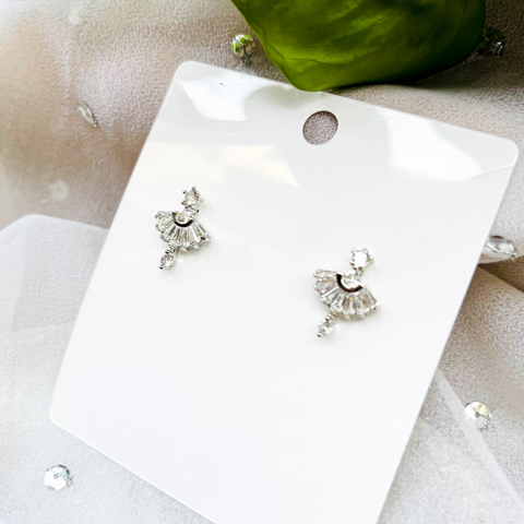 Mini Diamond Cut Stud Earrings (Silver)