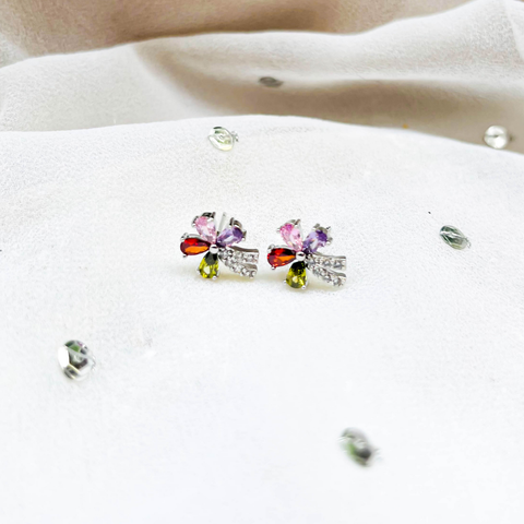 Mini Diamond Cut Stud Earrings (Multi-Color)