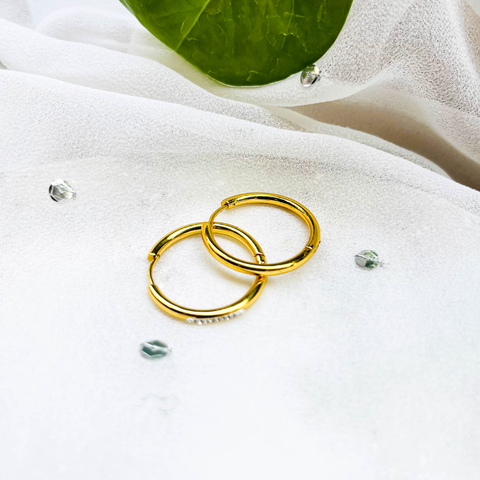 Golden Stone Hoop Earrings