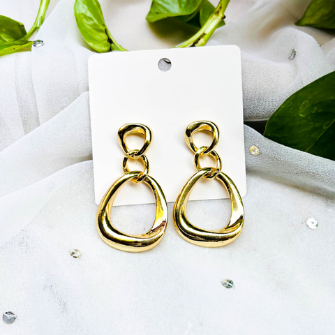 Golden Teardrop Danglers