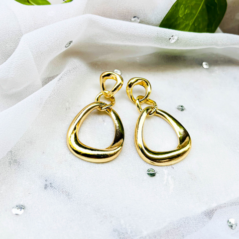 Golden Teardrop Danglers