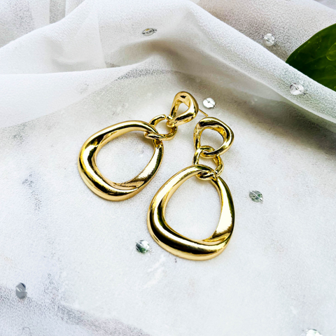 Golden Teardrop Danglers
