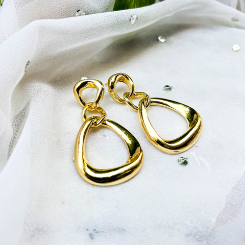 Golden Teardrop Danglers