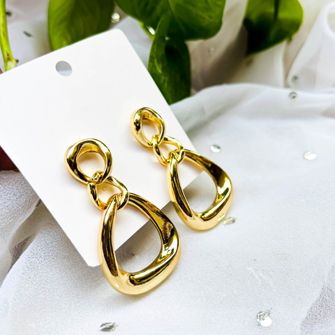 Golden Teardrop Danglers