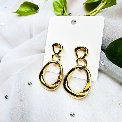 Golden Teardrop Danglers