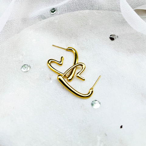 Small Golden Heart Hoop Earrings