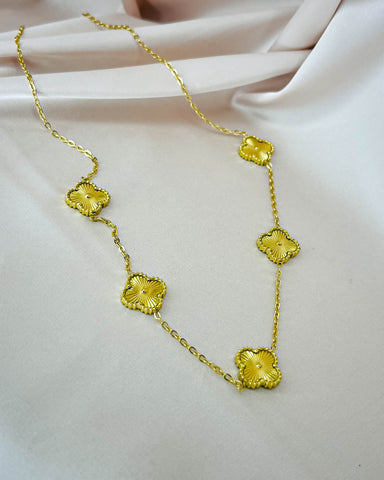 Dainty Clover Necklace-Golden