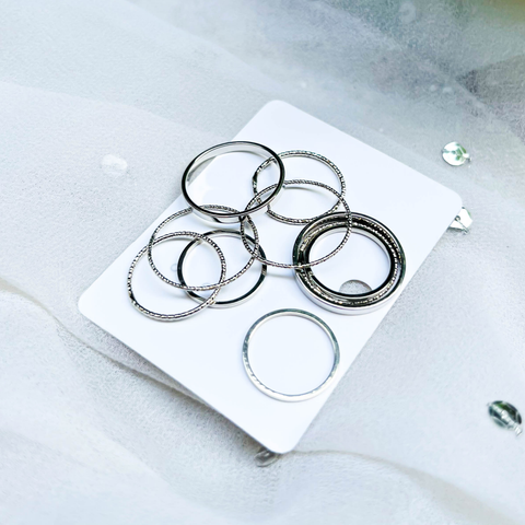 Minimal Chic Knuckle Ring Set – 5 Smooth Bands & 5 Textured Bands (Combo Pack)