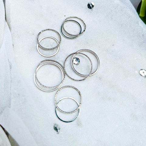Minimal Chic Knuckle Ring Set – 5 Smooth Bands & 5 Textured Bands (Combo Pack)