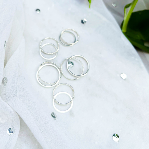 Minimal Chic Knuckle Ring Set – 5 Smooth Bands & 5 Textured Bands (Combo Pack)