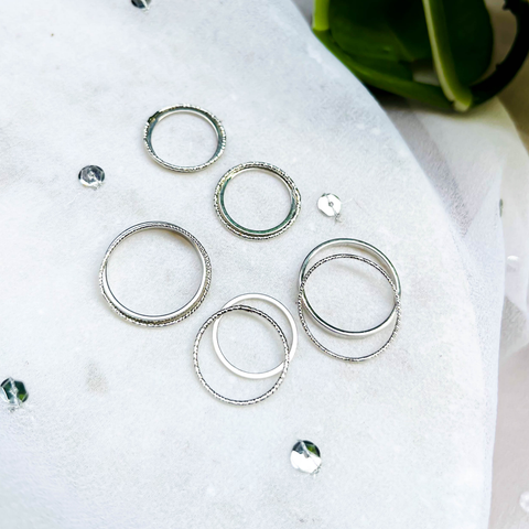 Minimal Chic Knuckle Ring Set – 5 Smooth Bands & 5 Textured Bands (Combo Pack)